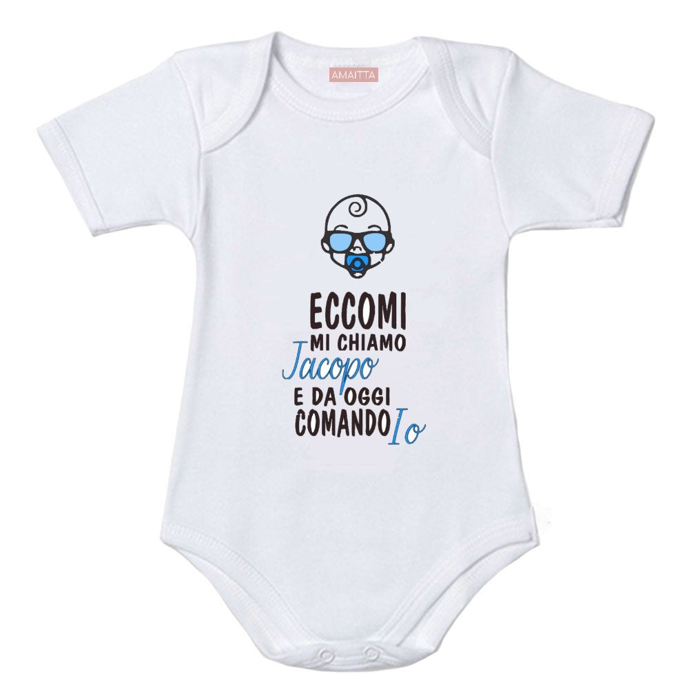 Body neonato personalizzato "Da oggi comando io"