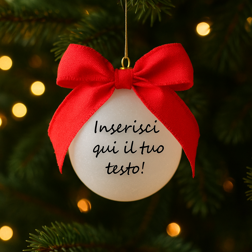 Pallina di Natale in vetro bianco – Personalizzabile con nome o frase