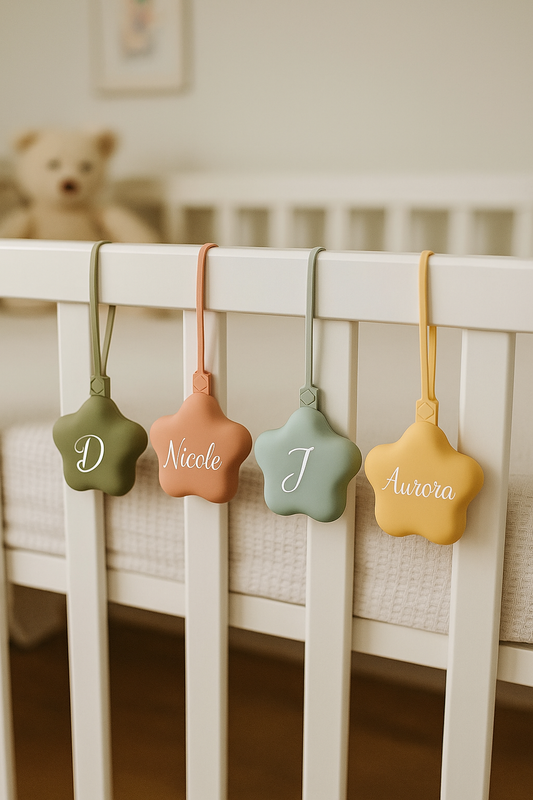 Portaciuccio a stella personalizzato con nome – in silicone