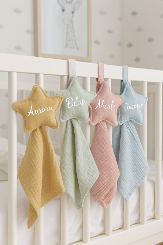 Doudou neonato - a forma di stella personalizzata con nome