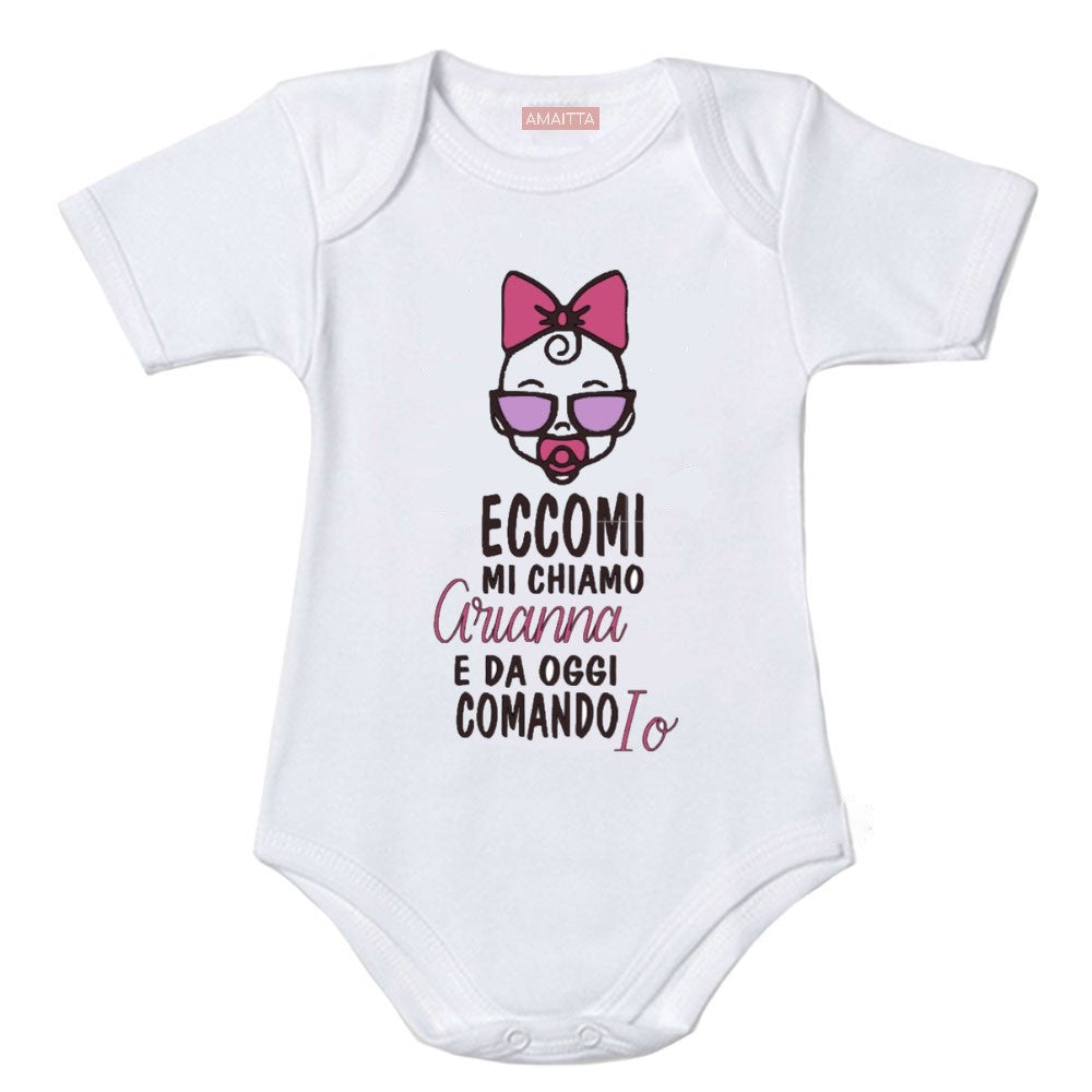 Body neonato personalizzato "Da oggi comando io"
