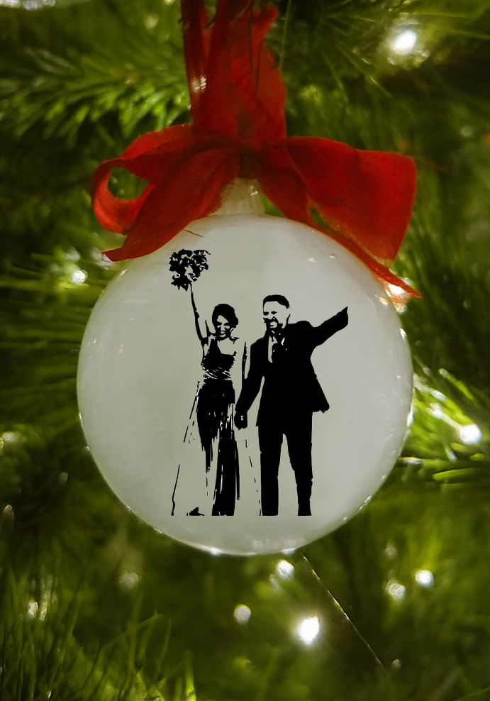 Pallina di Natale Personalizzata con Disegno Stilizzato