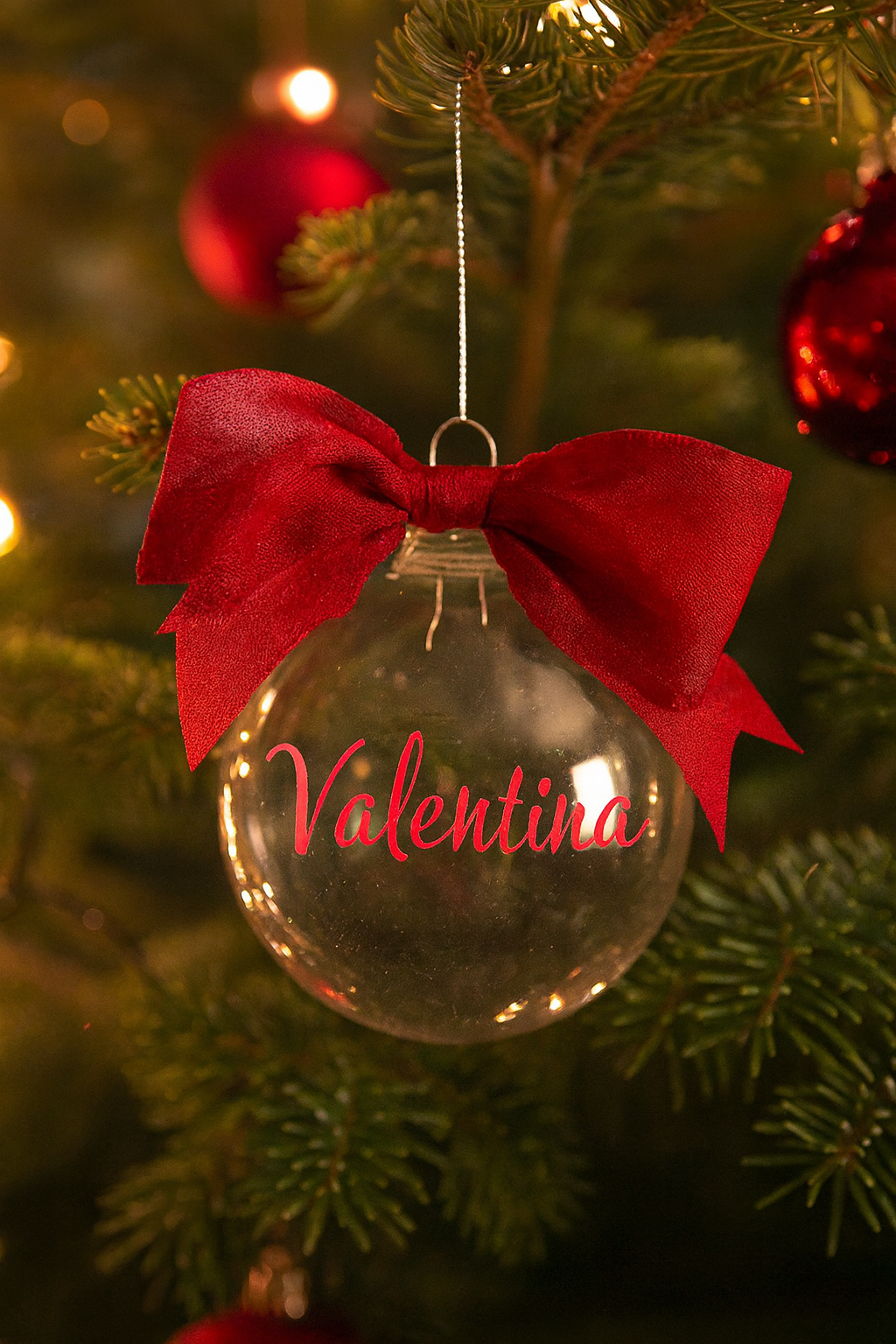Pallina di Natale in plastica – Personalizzabile con nome o frase