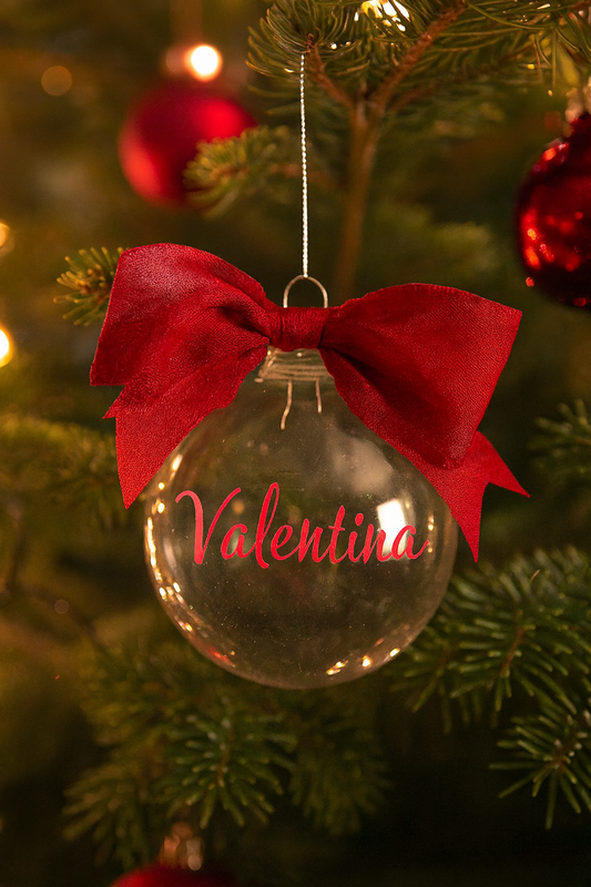 Pallina di Natale in plastica – Personalizzabile con nome o frase