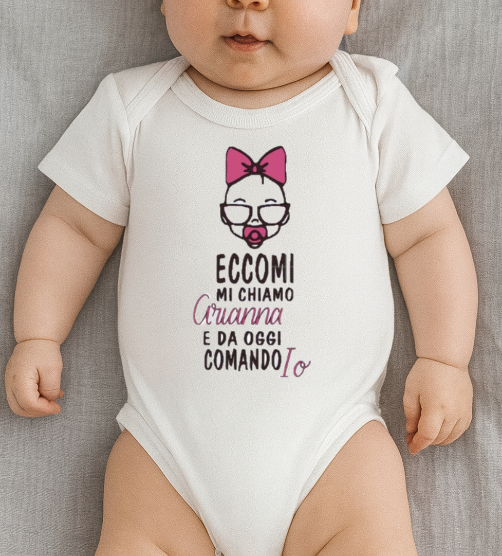 Body neonato personalizzato "Da oggi comando io"