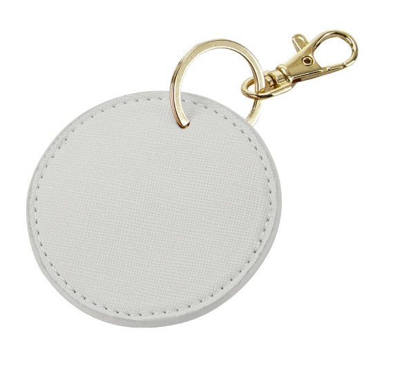 Portachiavi rotondo personalizzato con nome o iniziale – elegante e resistente