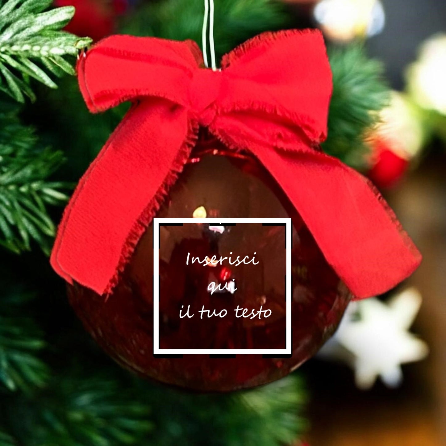 Pallina di Natale in vetro rossa – Personalizzabile con nome o frase